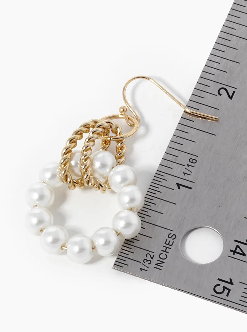 Interlocking Beaded Circle Drop Earrings