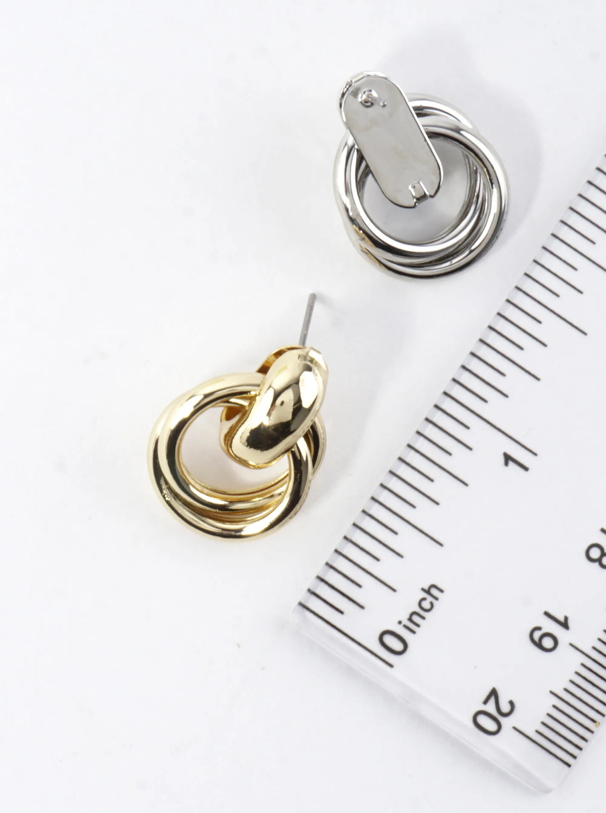 Interlocking Ring Door Knocker Post Earrings