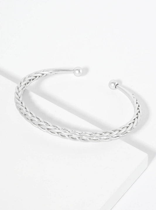 Intertwined Wire Design Open Cuff Bracelet