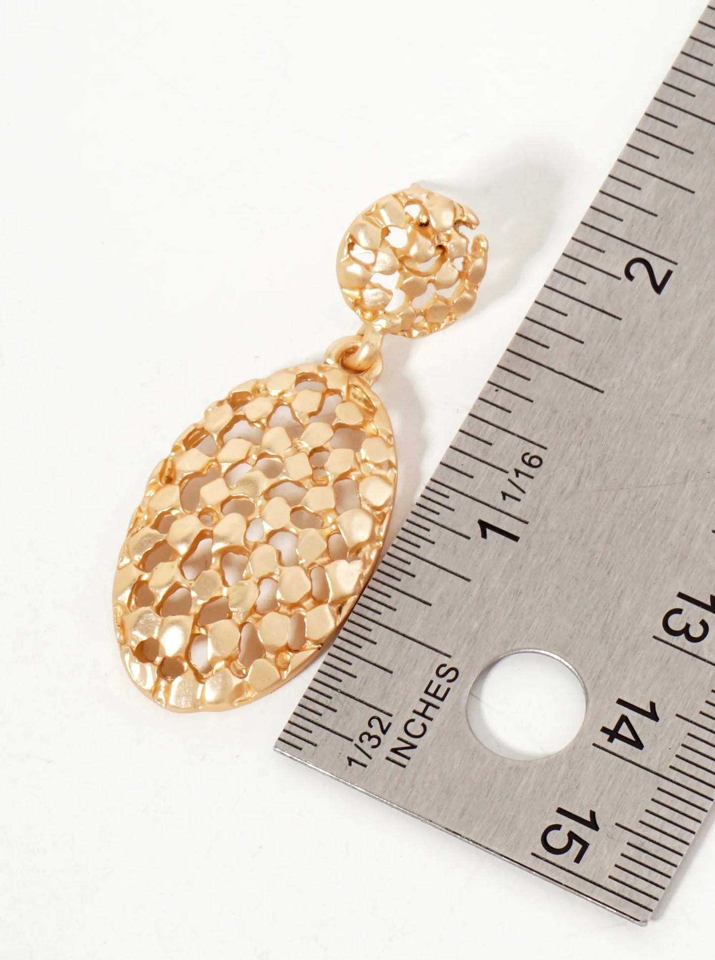 Intricate Filigree Oval Drop Dangle Post Earrings
