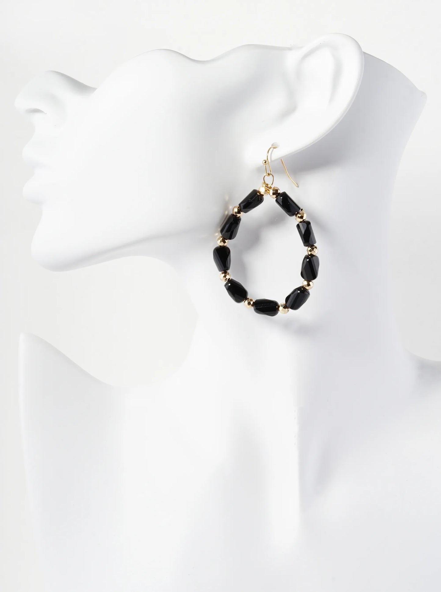 Irregular Glass Beaded Teardrop Dangle Earrings