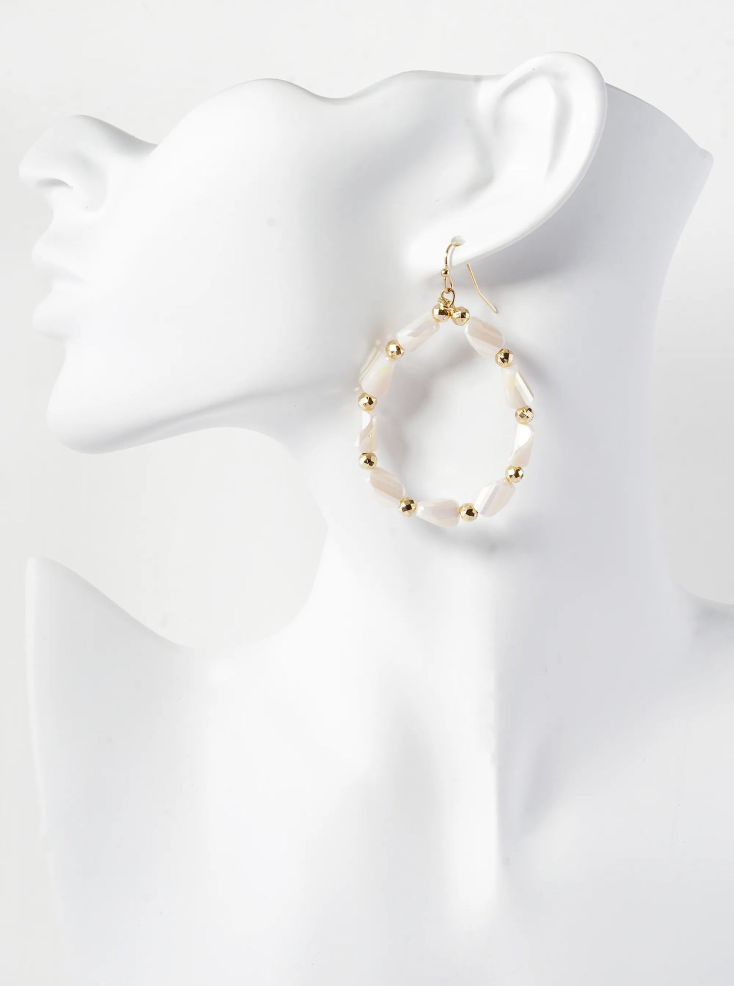 Irregular Glass Beaded Teardrop Dangle Earrings