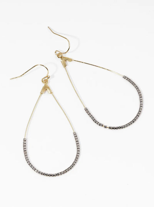 Japanese Seed Beaded Wire Teardrop Lightweight Dangle Drop Earrings