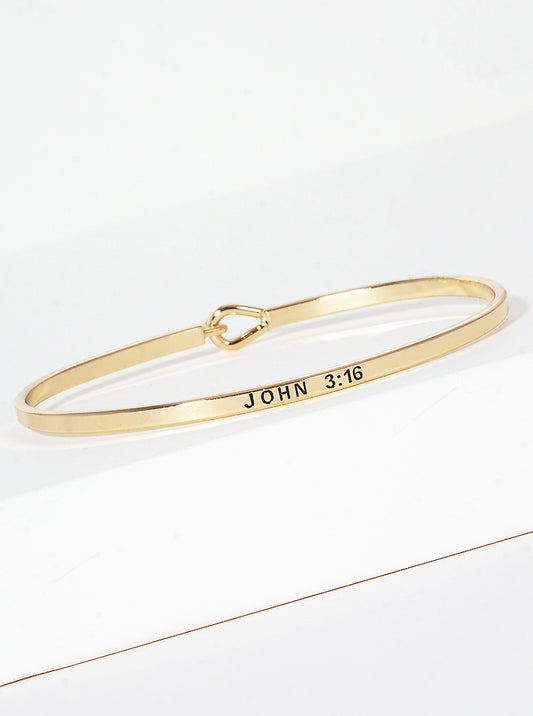 John 3:16 Engraved Inspirational Bangle Bracelet