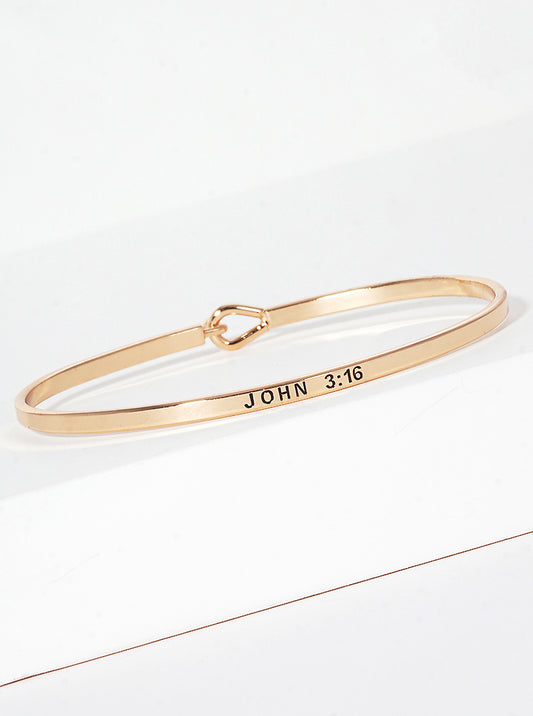John 3:16 Engraved Inspirational Bangle Bracelet