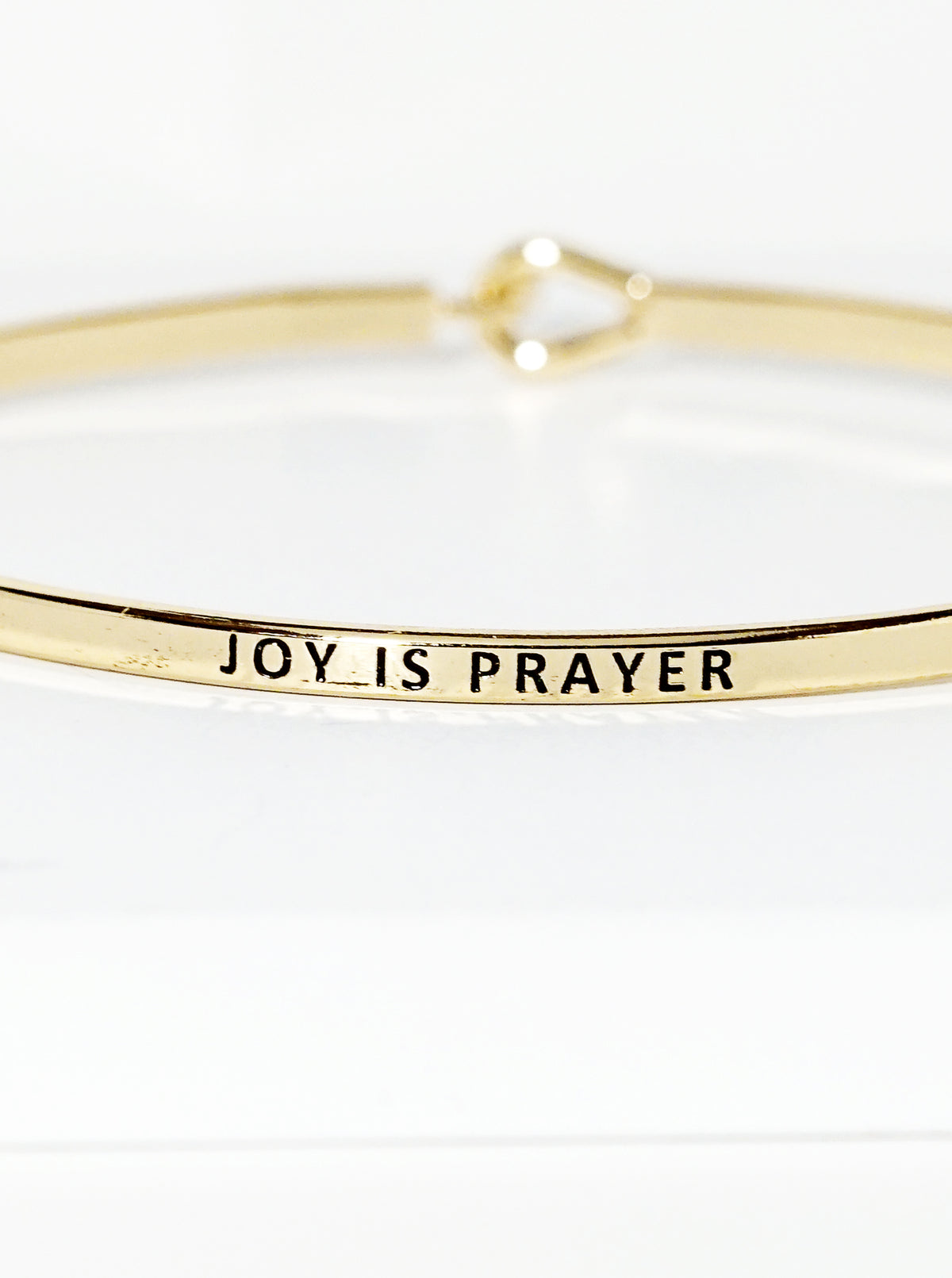 Joy Is Prayer Engraved Inspirational Bangle Bracelet