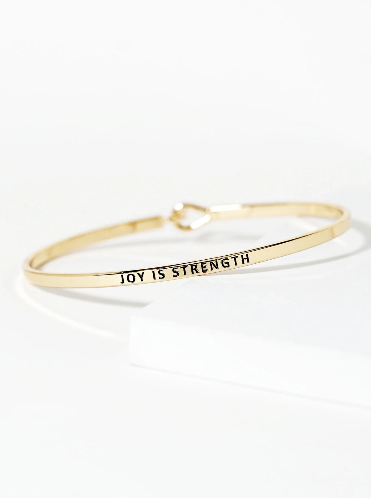 Joy Is Strength Engraved Inspirational Bangle Bracelet