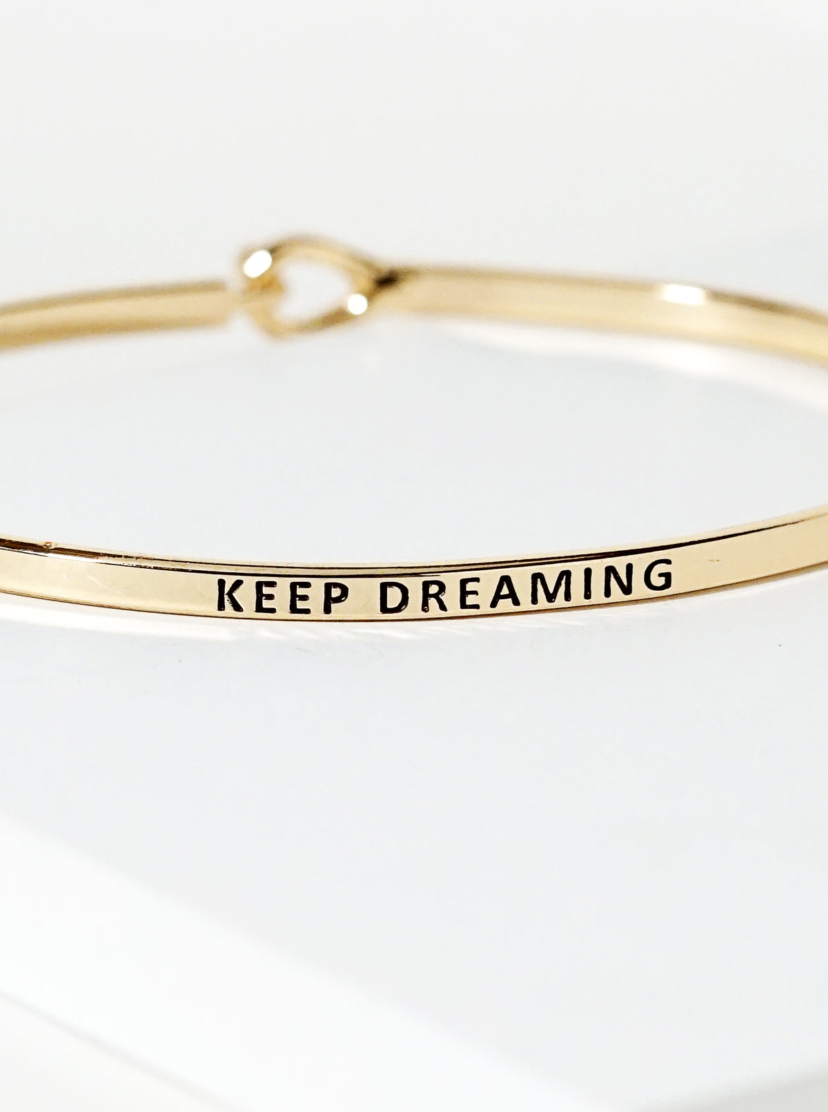 Keep Dreaming Engraved Inspirational Bangle Bracelet