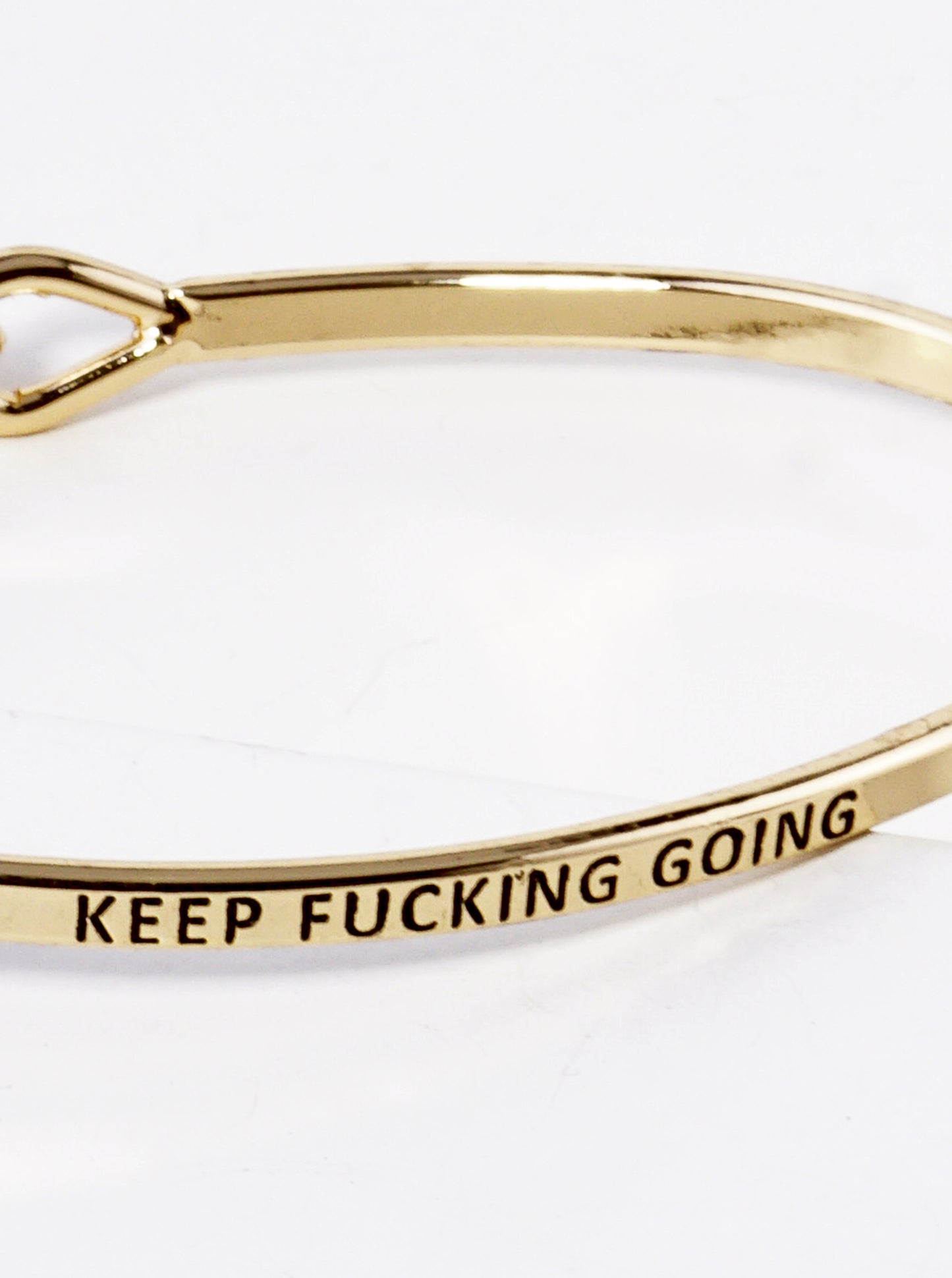 Keep Fucking Going Engraved Inspirational Bangle Bracelet