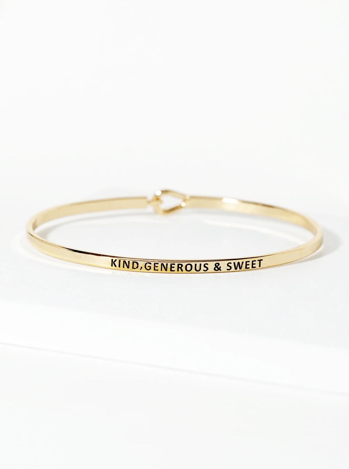Kind Generous And Sweet Engraved Inspirational Bangle Bracelet