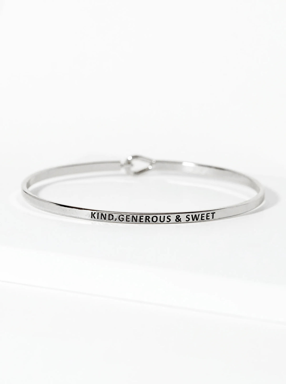 Kind Generous And Sweet Engraved Inspirational Bangle Bracelet