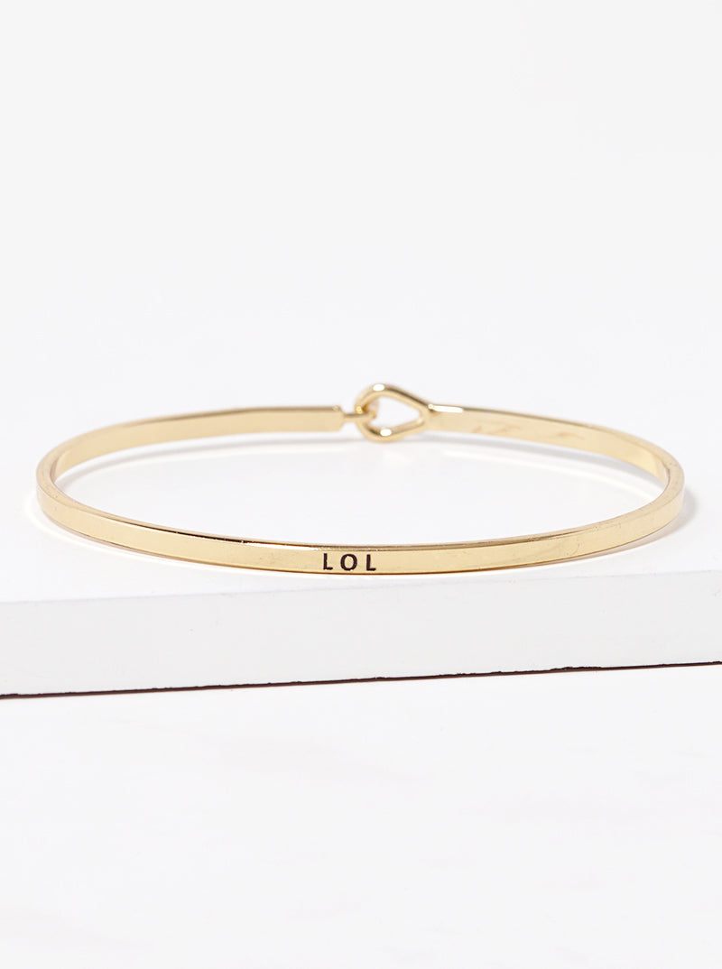 LOL Engraved Inspirational Bangle Bracelet