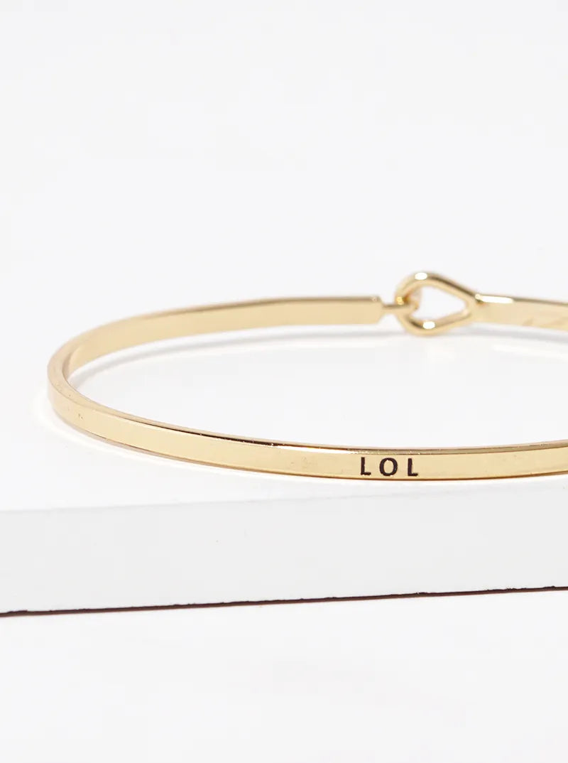 LOL Engraved Inspirational Bangle Bracelet