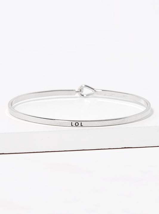 LOL Engraved Inspirational Bangle Bracelet