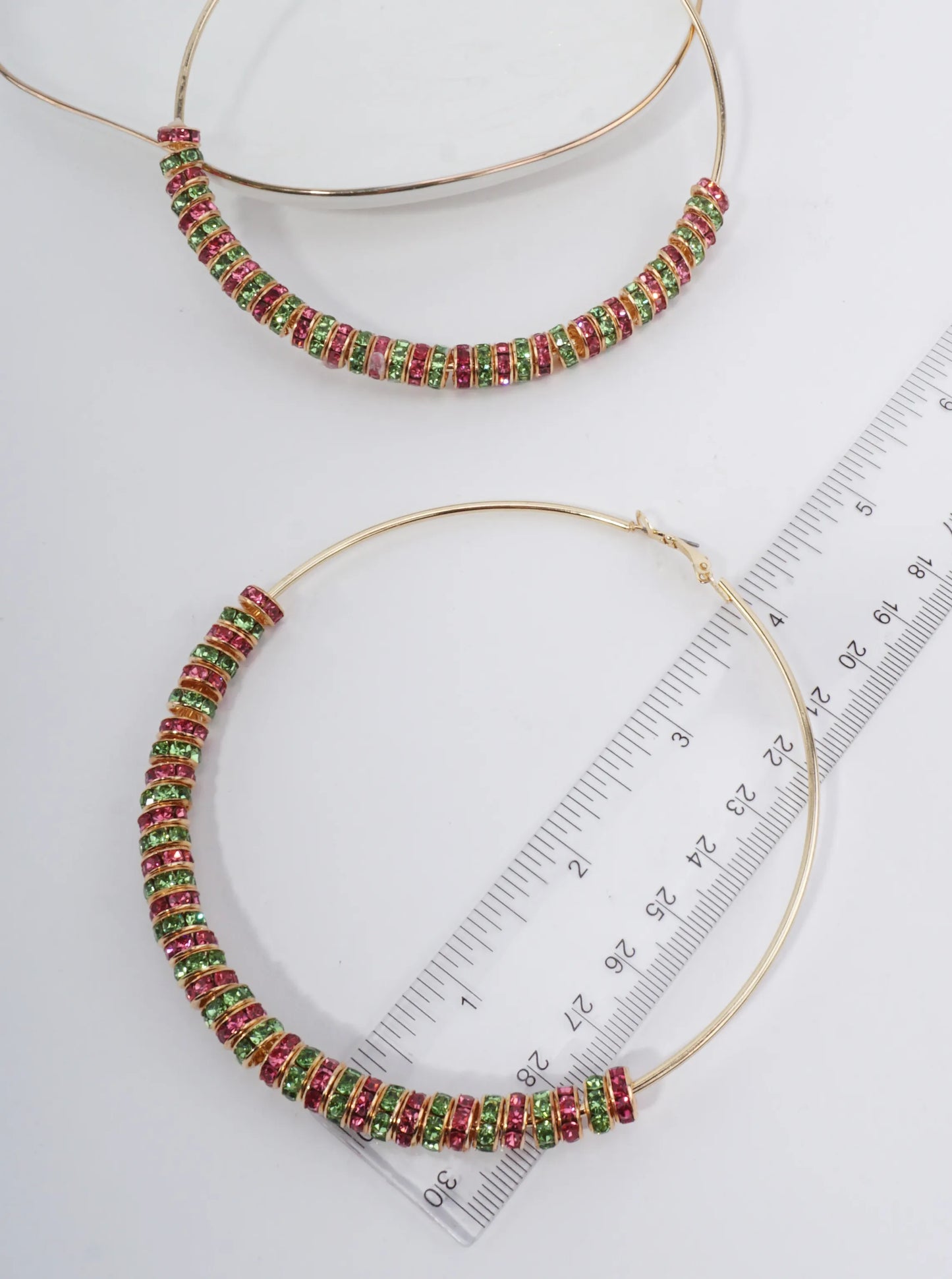 Large Round Faceted Hoop Earrings