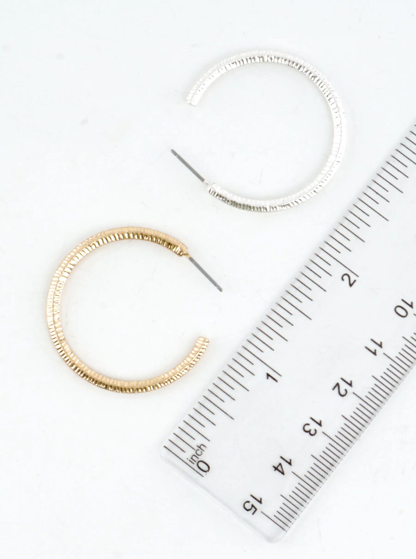 Laser Etched Brass Hoop Earrings