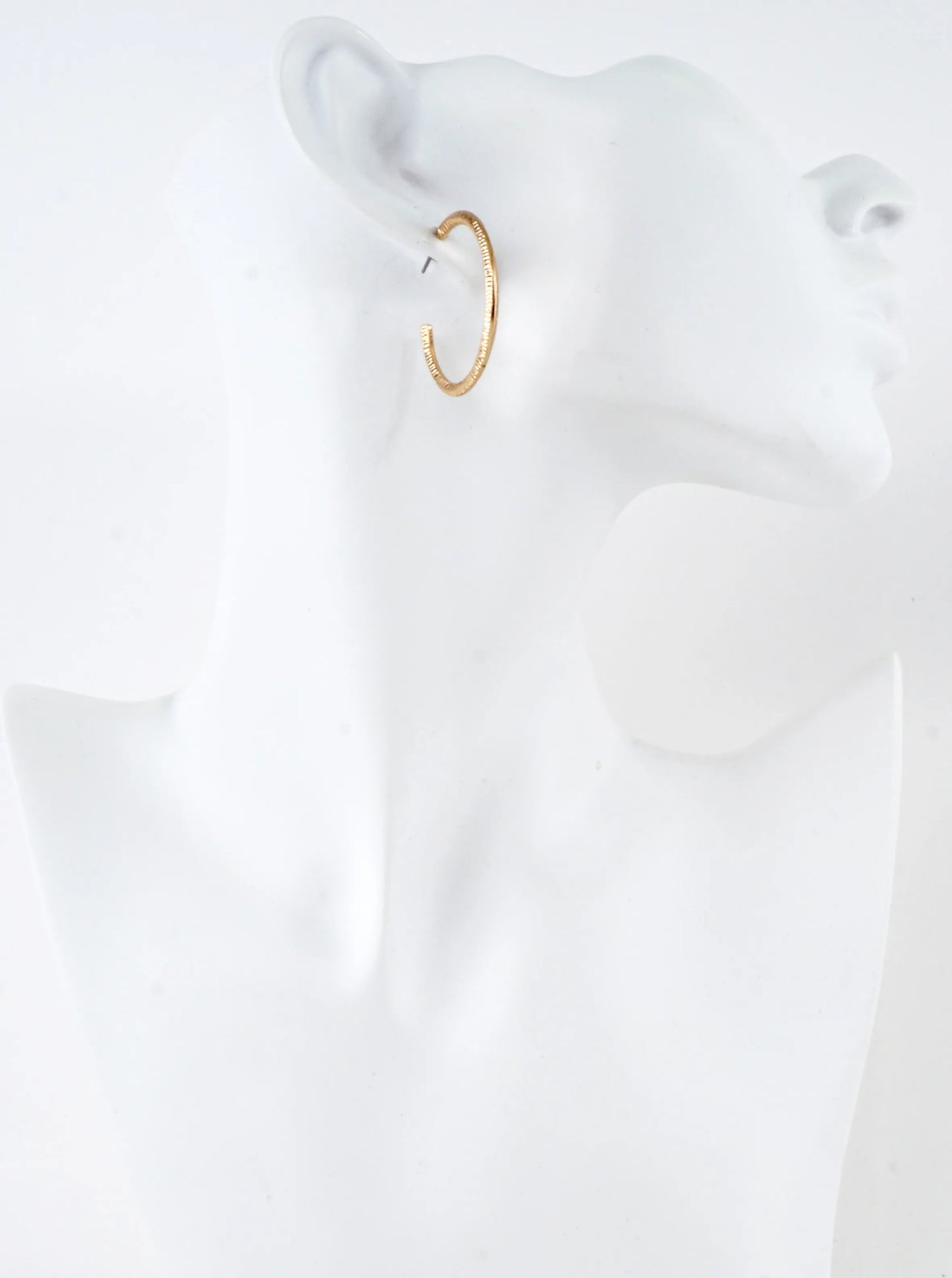 Laser Etched Brass Hoop Earrings
