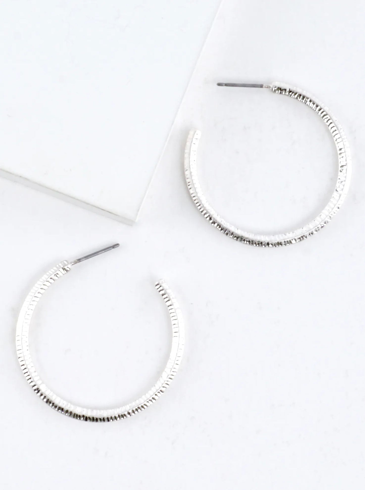 Laser Etched Brass Hoop Earrings