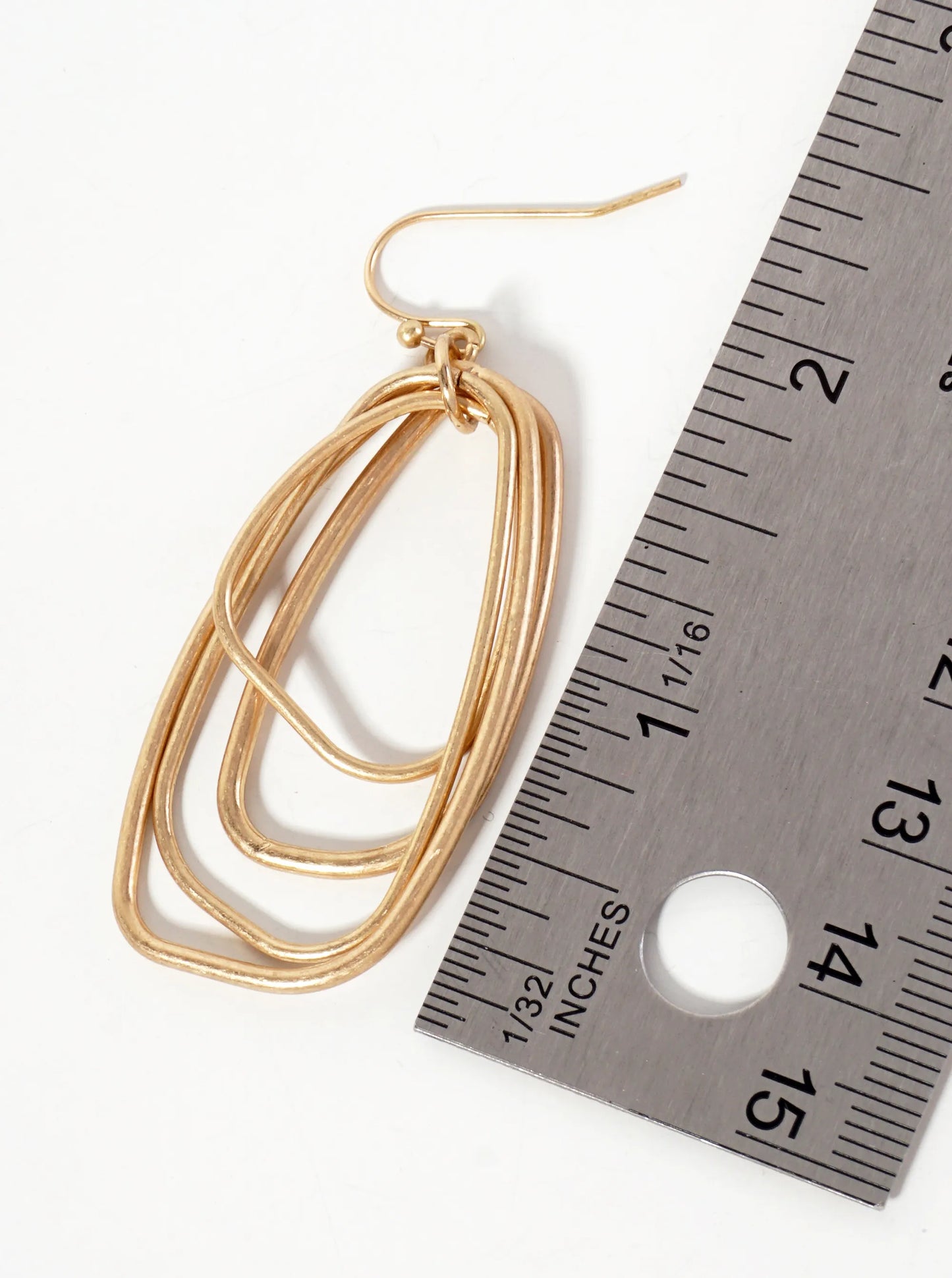 Layered Metal Organic Shape Dangle Drop Earrings