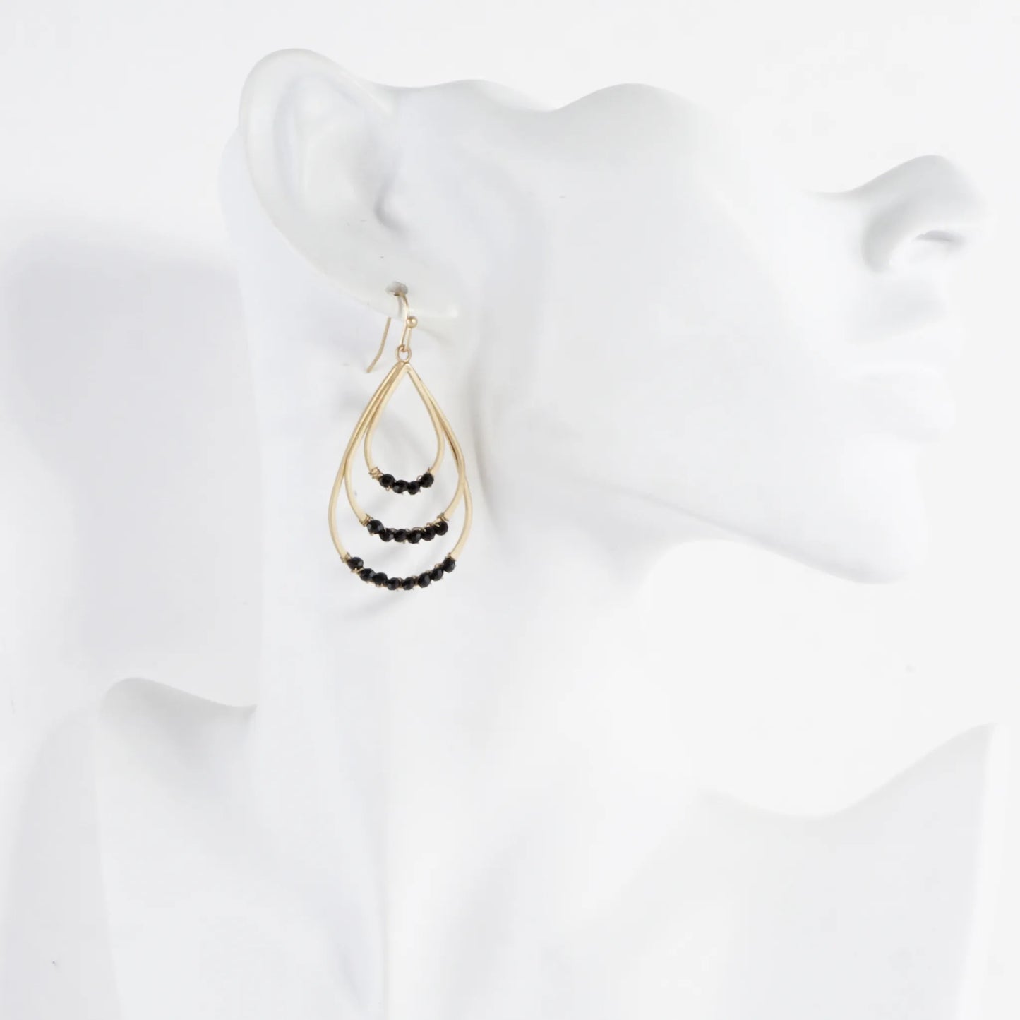 Layered Teardrop Earrings With Beaded Accents