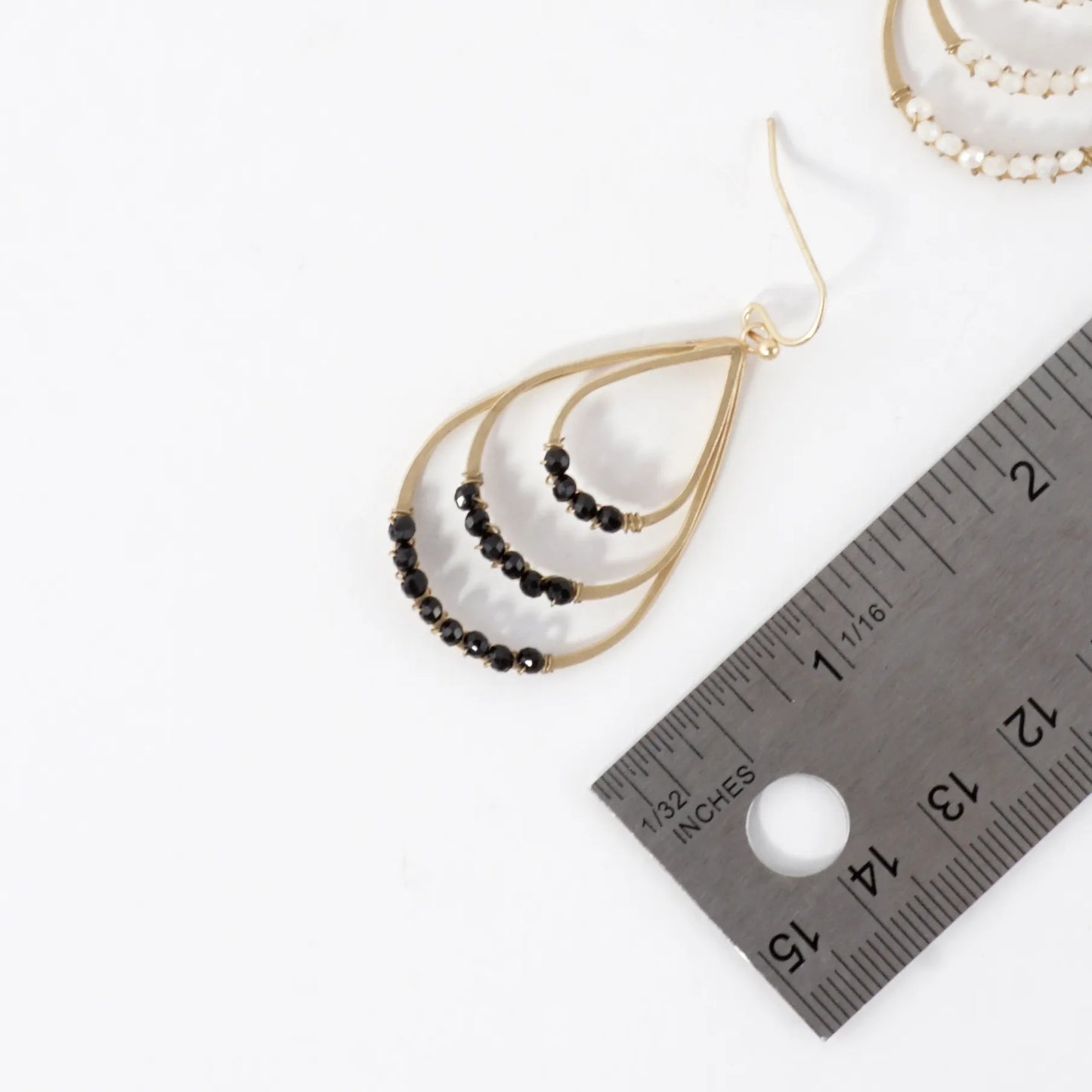 Layered Teardrop Earrings With Beaded Accents