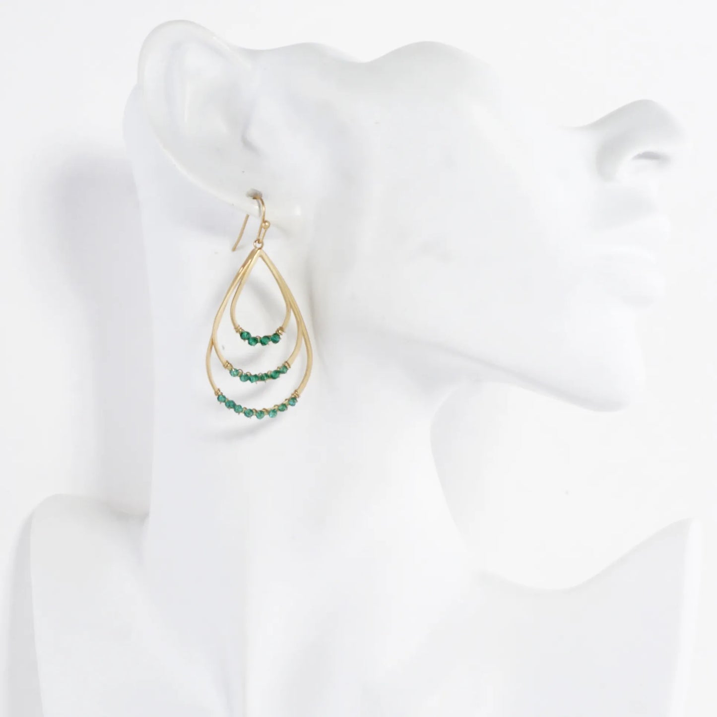Layered Teardrop Earrings With Beaded Accents