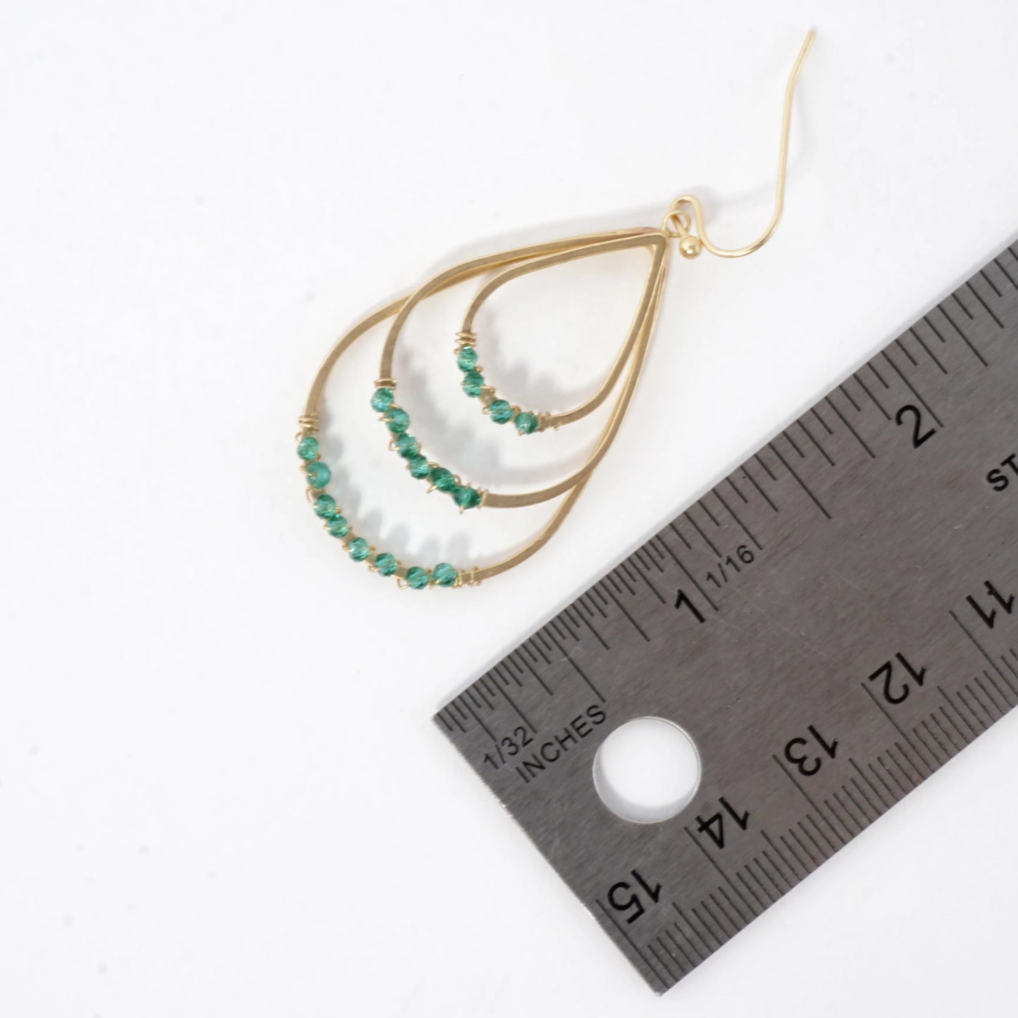 Layered Teardrop Earrings With Beaded Accents