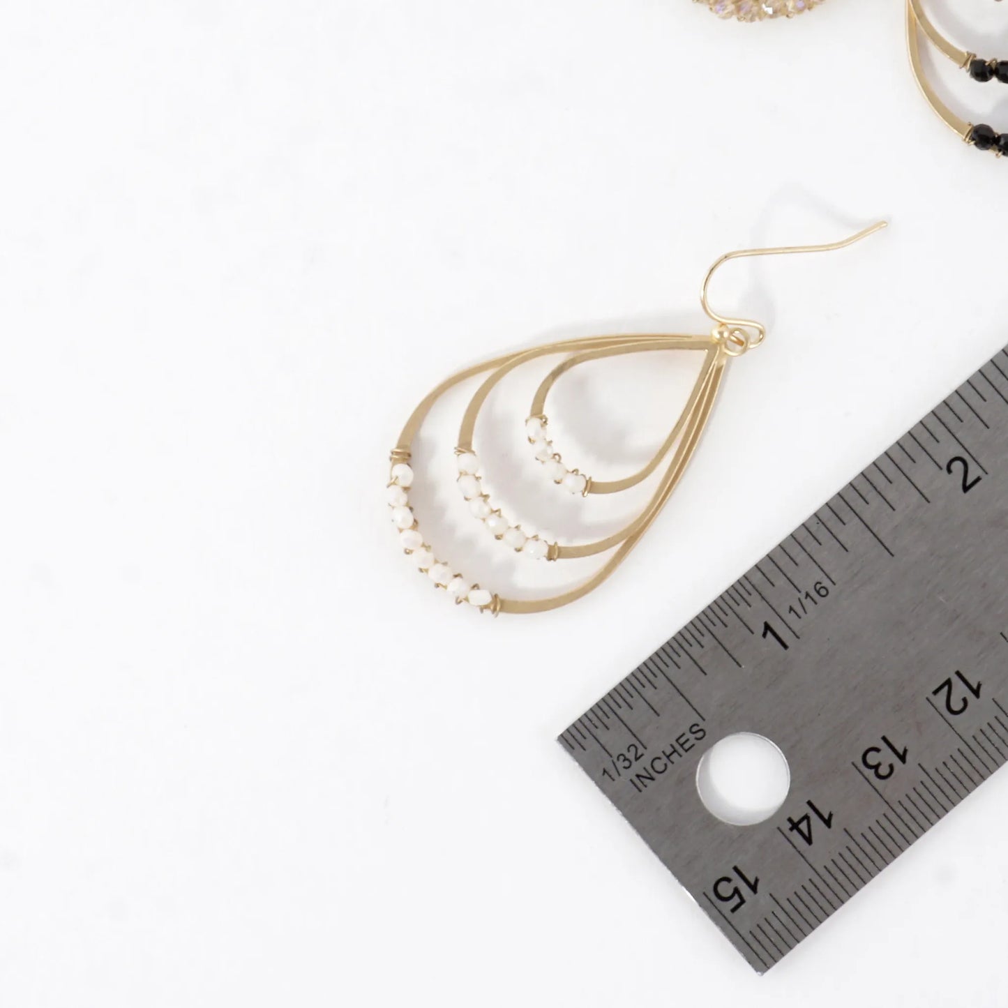 Layered Teardrop Earrings With Beaded Accents