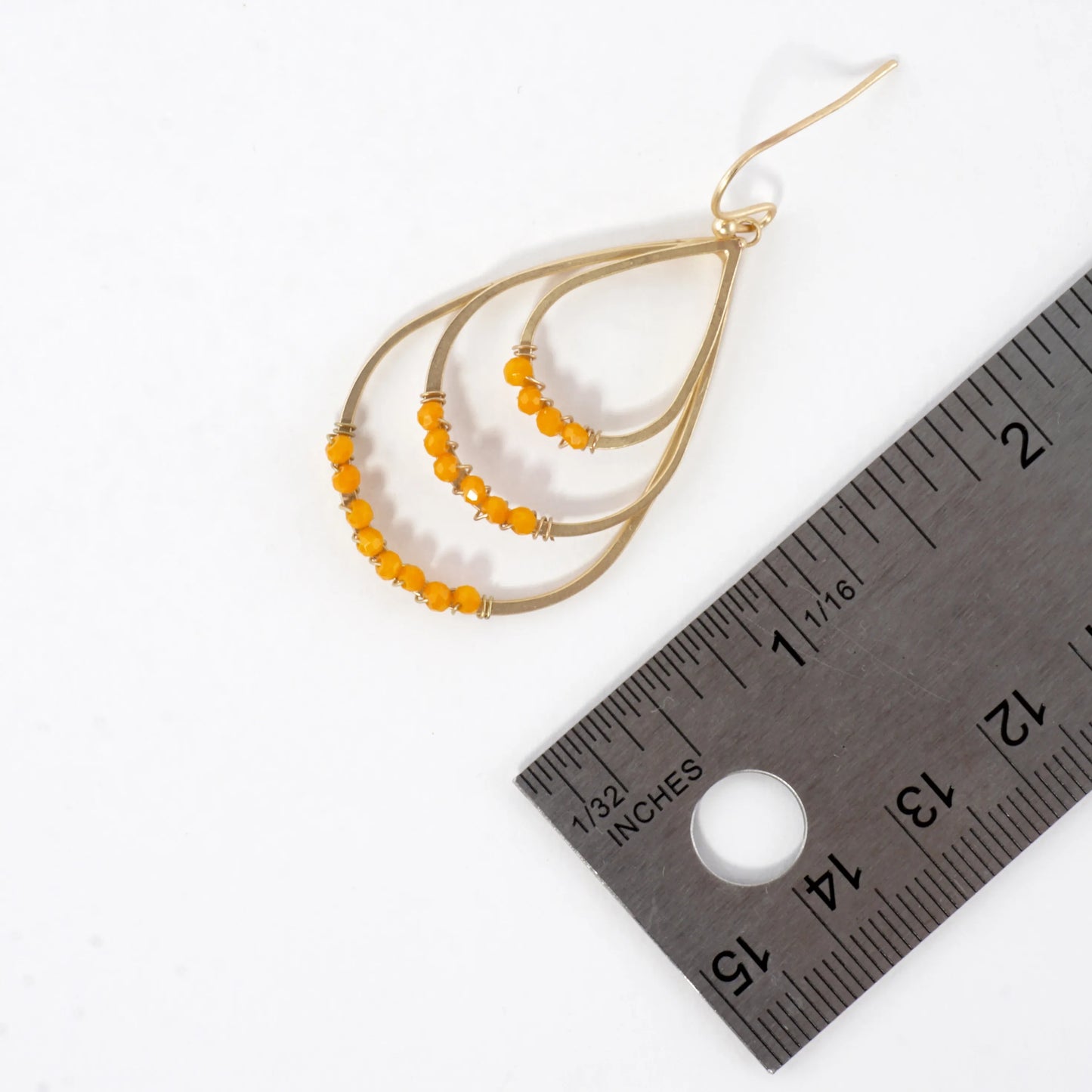 Layered Teardrop Earrings With Beaded Accents
