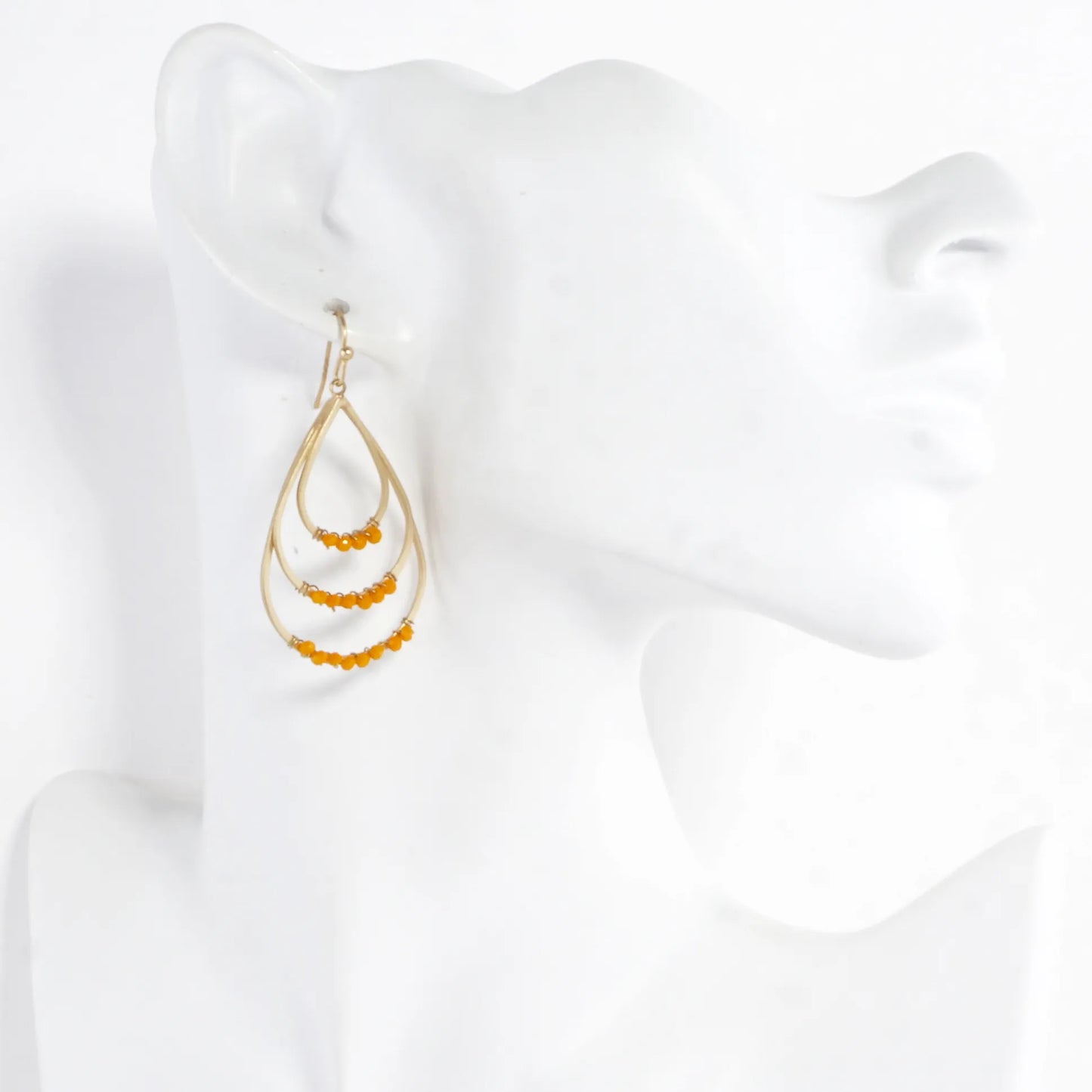Layered Teardrop Earrings With Beaded Accents