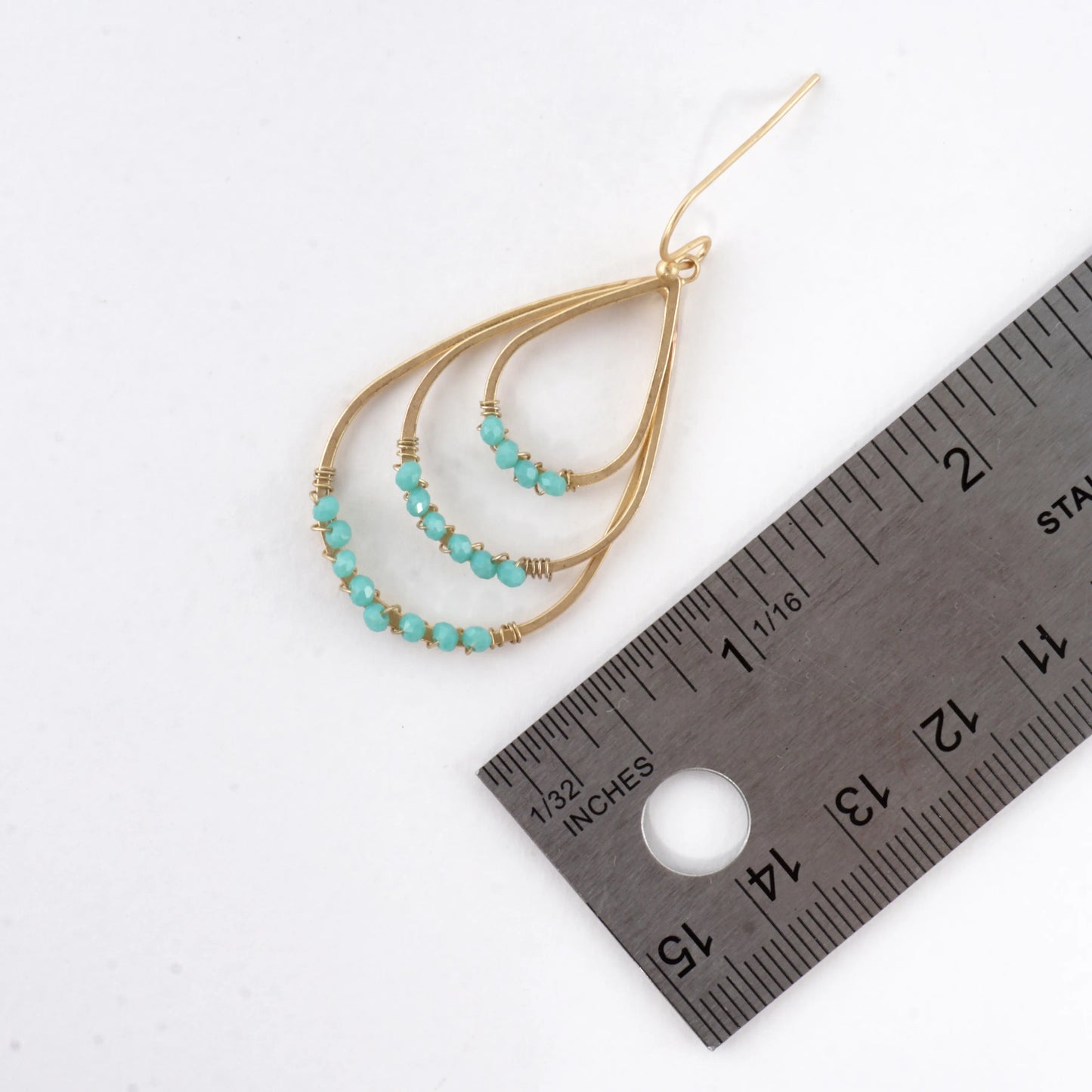 Layered Teardrop Earrings With Beaded Accents