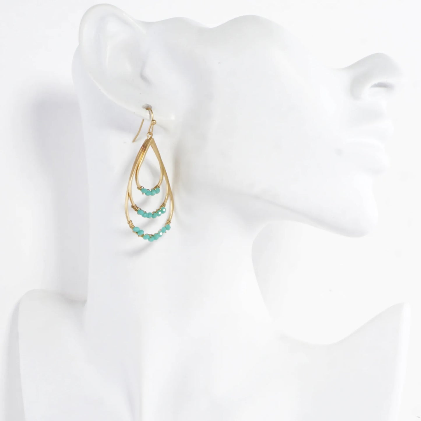 Layered Teardrop Earrings With Beaded Accents