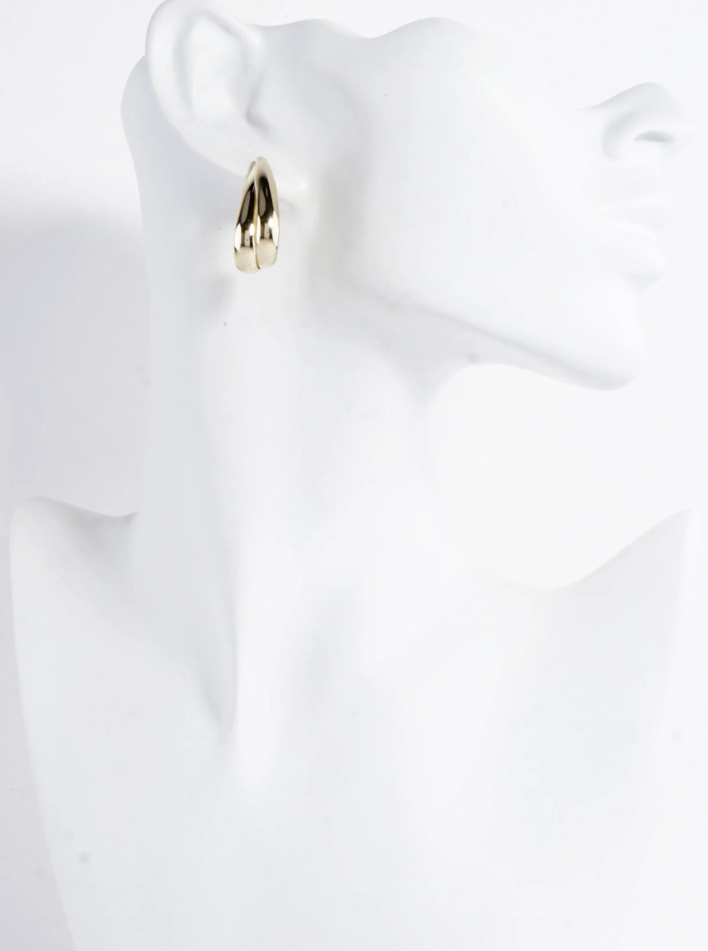 Layered Teardrop Polished Brass Hoop Earrings
