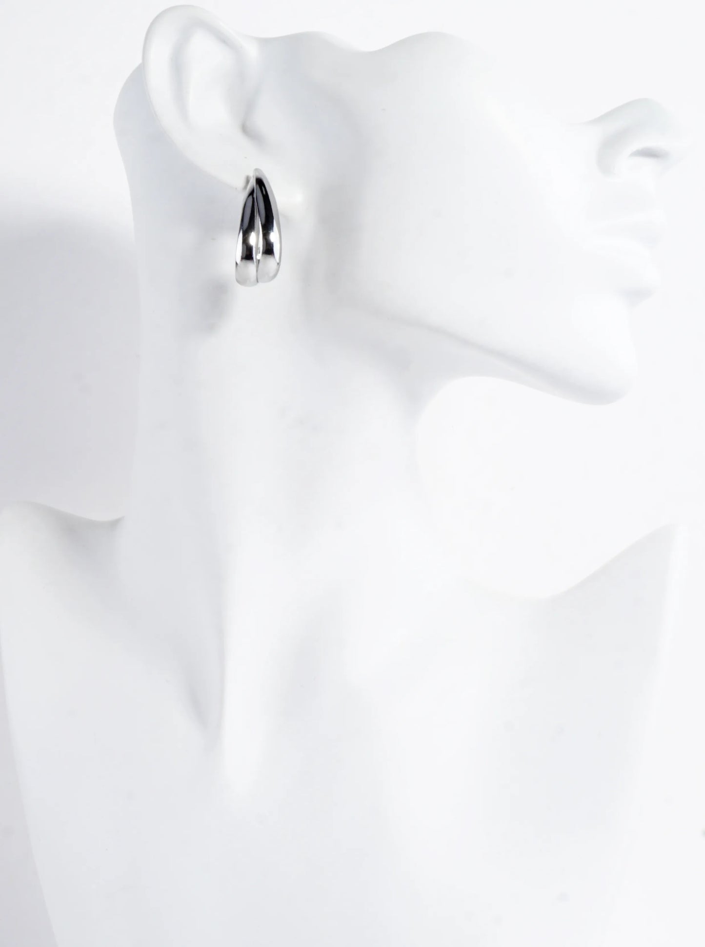 Layered Teardrop Polished Brass Hoop Earrings