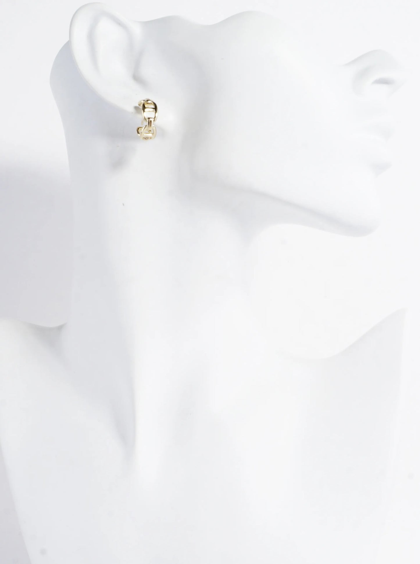 Layered Teardrop Polished Brass Hoop Earrings