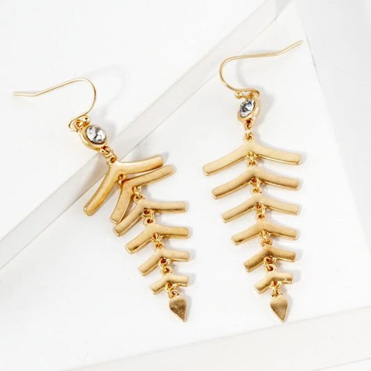 Leaf-Inspired Dangle Drop Earrings