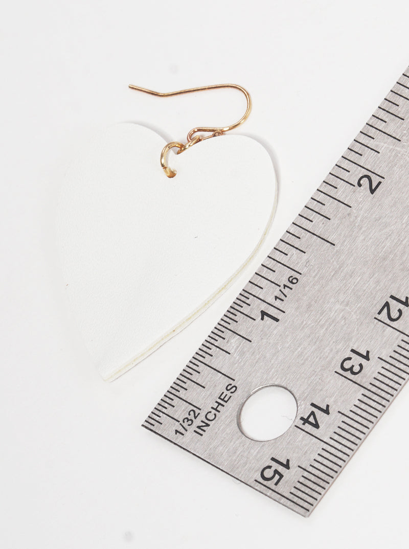 Leatherette Heart Dangle Drop Earrings