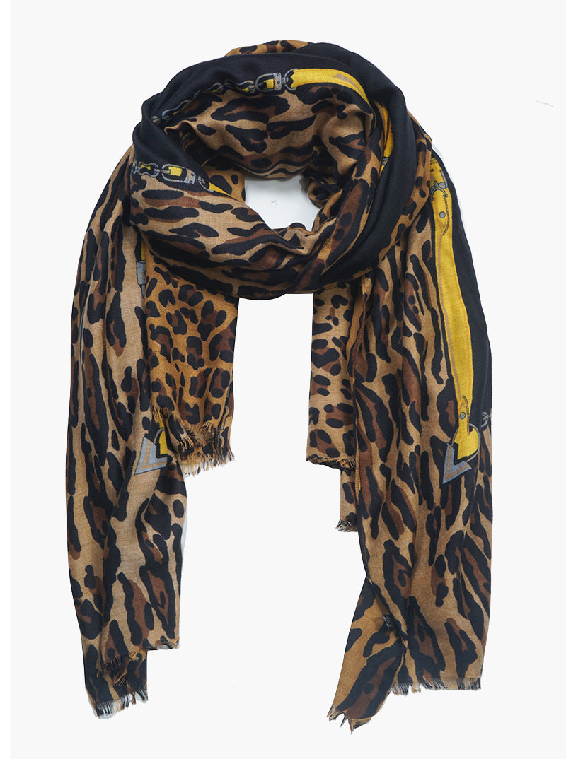Leopard Animal Pattern Polyester Oblong Scarf