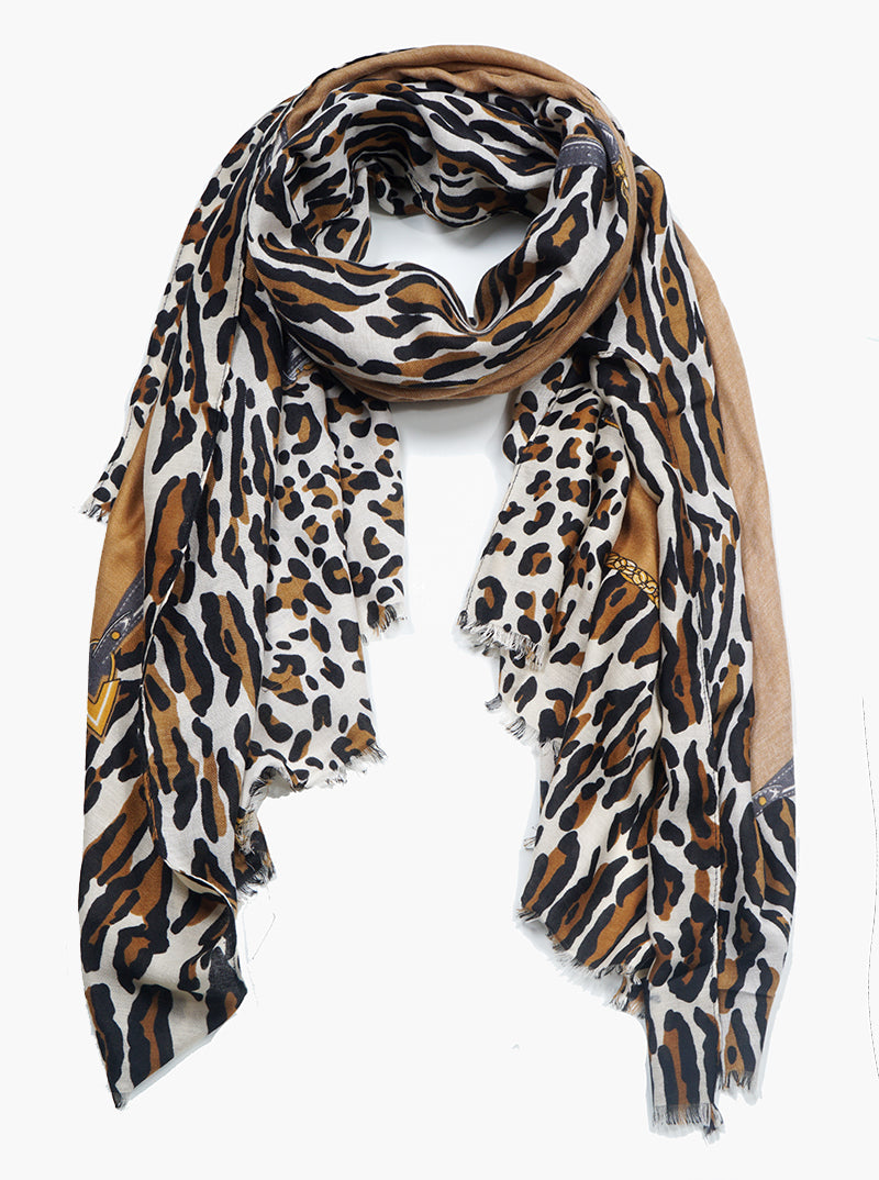 Leopard Animal Pattern Polyester Oblong Scarf