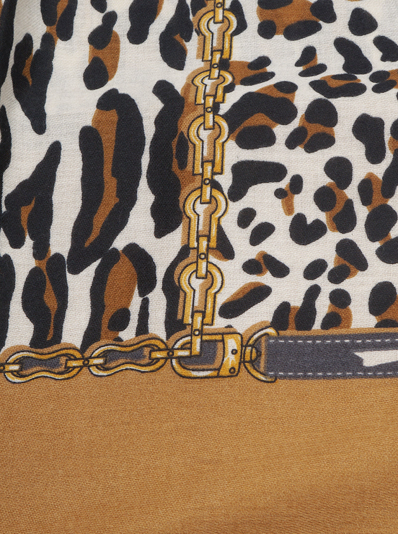Leopard Animal Pattern Polyester Oblong Scarf