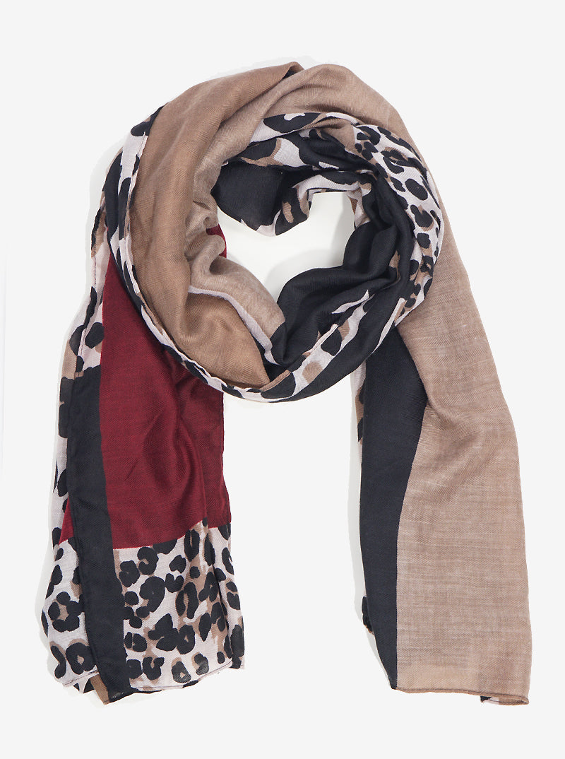 Leopard Animal Print Polyester Oblong Scarf