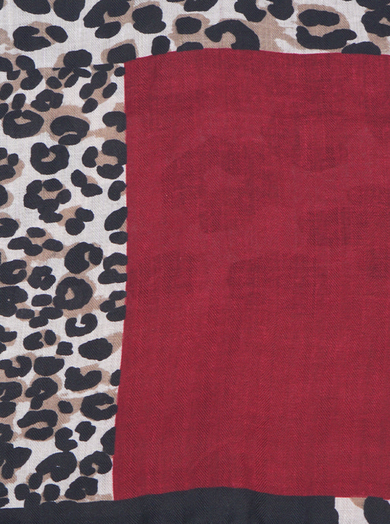 Leopard Animal Print Polyester Oblong Scarf