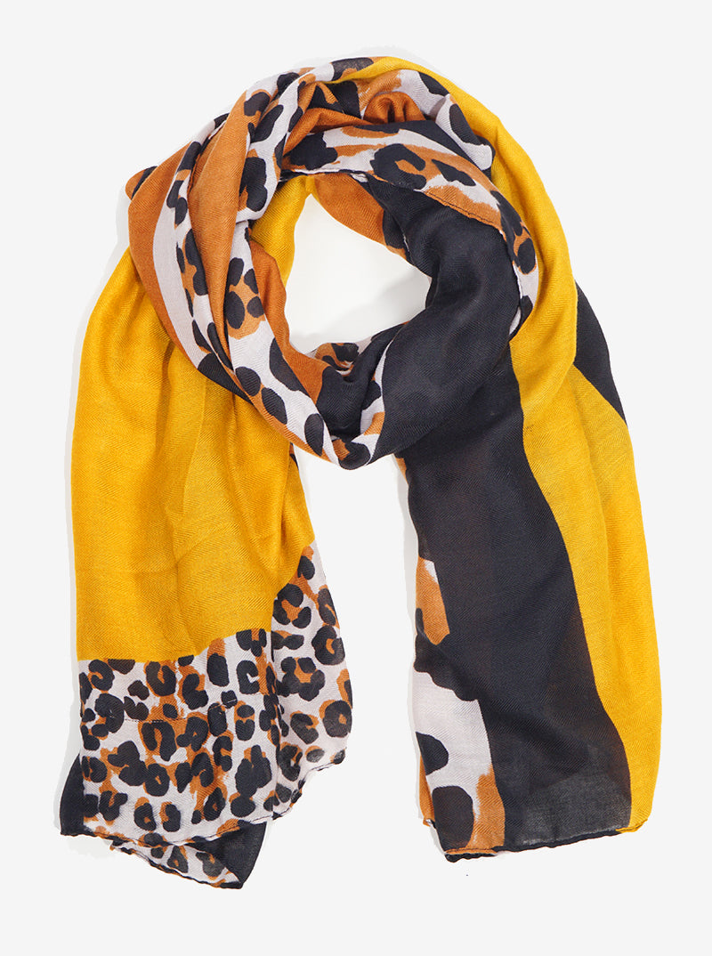 Leopard Animal Print Polyester Oblong Scarf