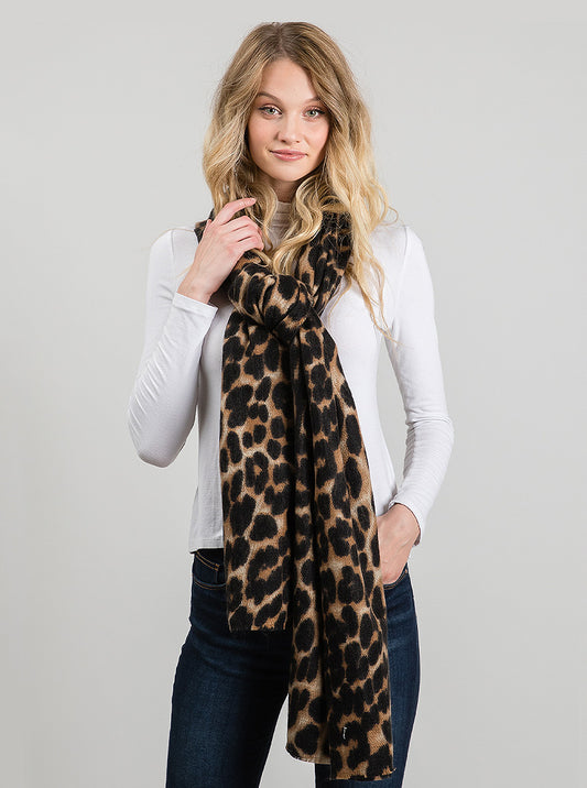 Leopard Pattern Print Oblong Scarf