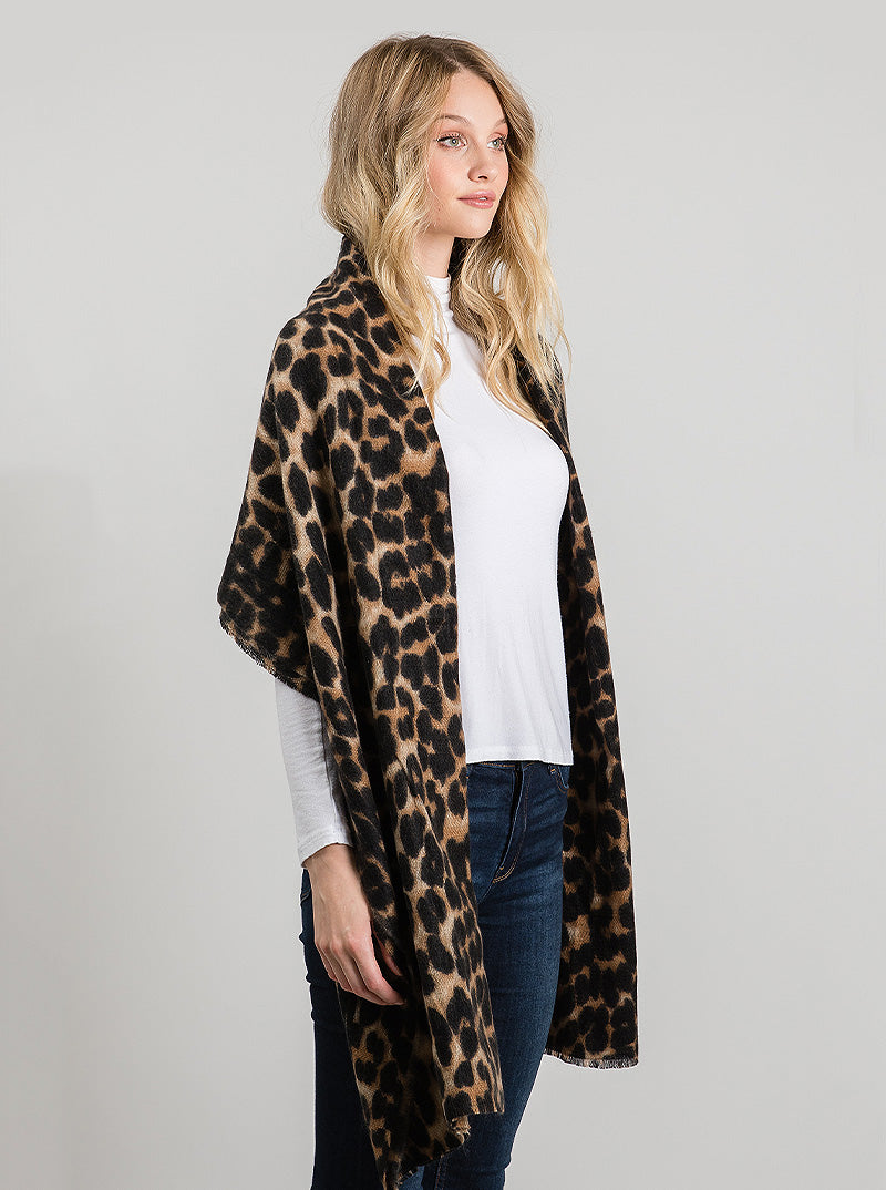Leopard Pattern Print Oblong Scarf