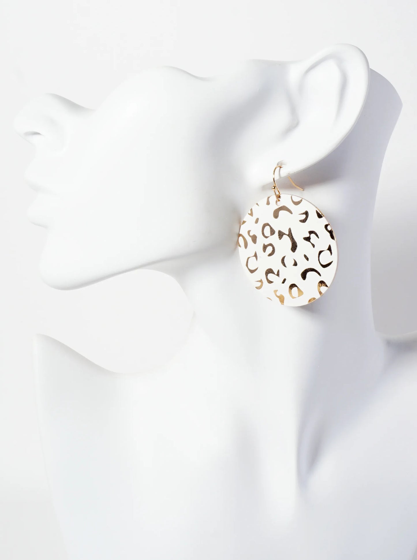 Leopard Printed Round Dangle Drop Earrings