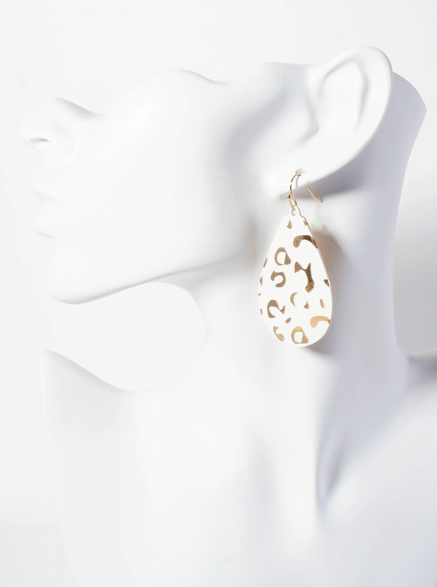 Leopard Printed Teardrop Dangle Earrings