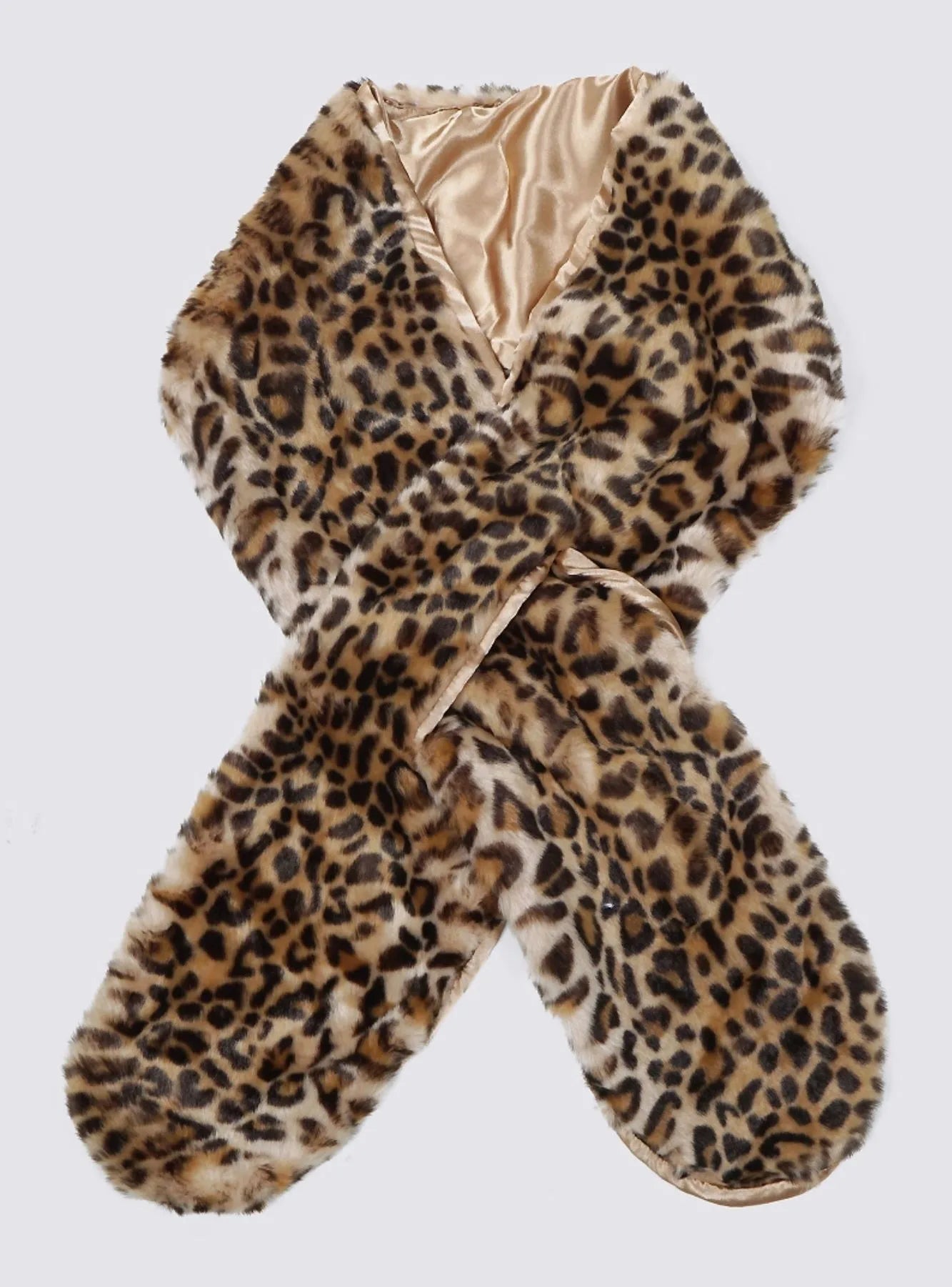 Leopard Animal Print Faux Fur Shawl Scarf