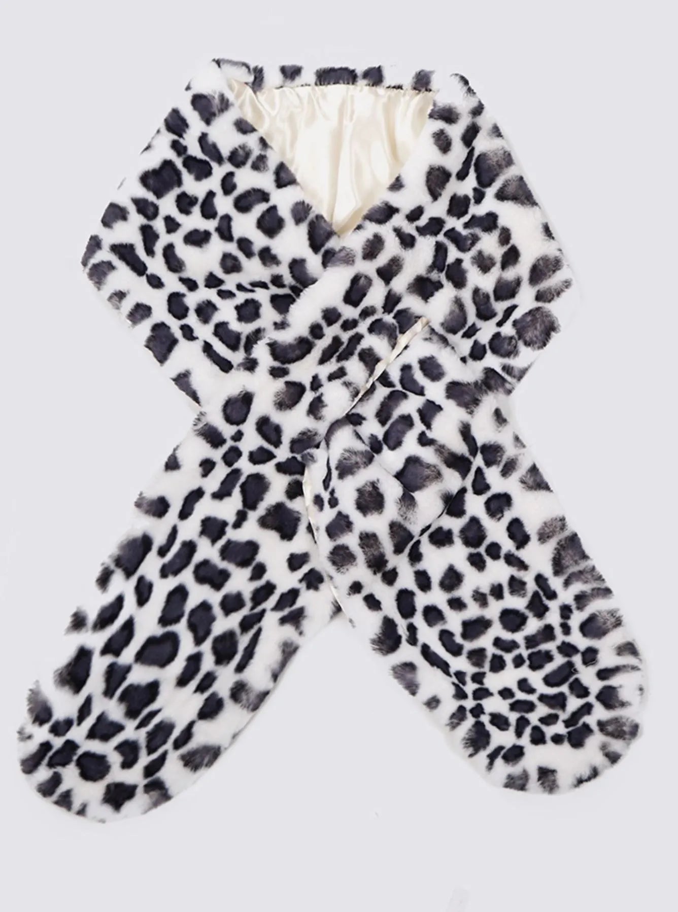 Leopard Animal Print Faux Fur Shawl Scarf