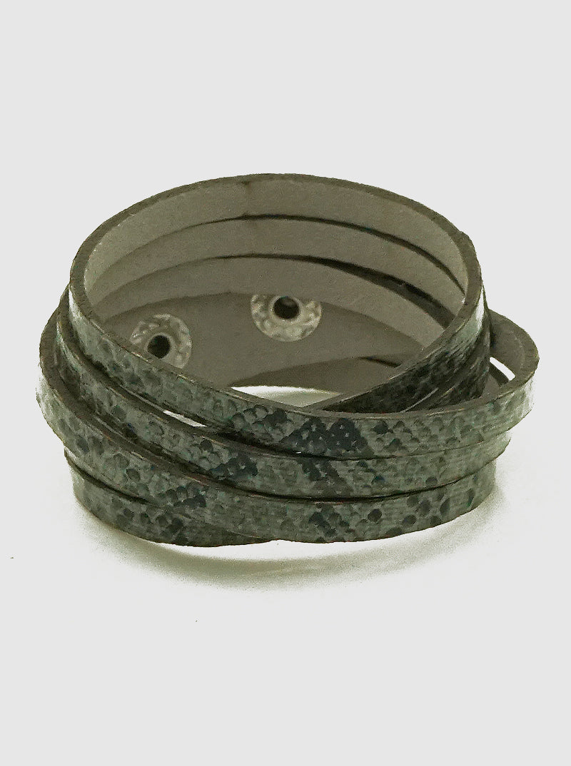 Leopard Animal Print Multi Layer Leatherette Wrap Around Bracelet